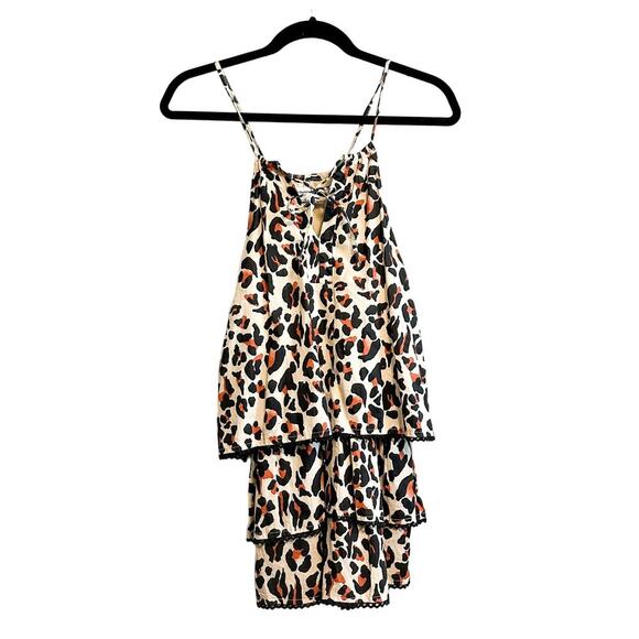 Urban Outfitters Kendal Animal Print Tiered Romper NWOT Size XS - Picture 1 of 10